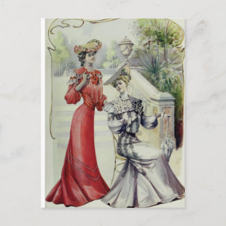 Viktorianische Lady - Vintage französische Mode - Postkarte