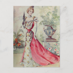 Viktorianische Lady - Vintages französisches Mode- Postkarte