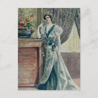 Viktorianische Lady - Vintages französisches Modeg Postkarte