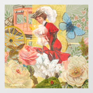 Viktorianische Lady Woman Fun Carriage Fensteraufkleber