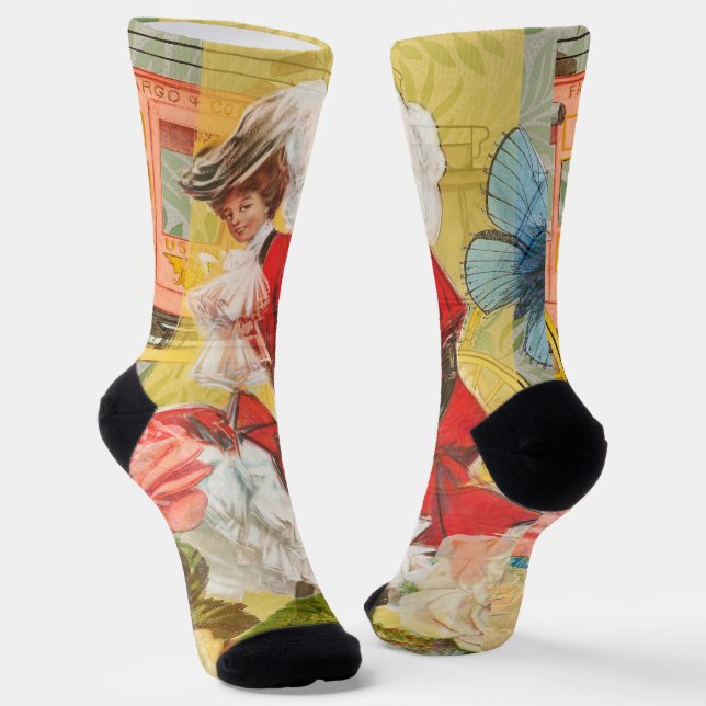 Viktorianische Lady Woman Fun Carriage Socken (Gewinkelt)