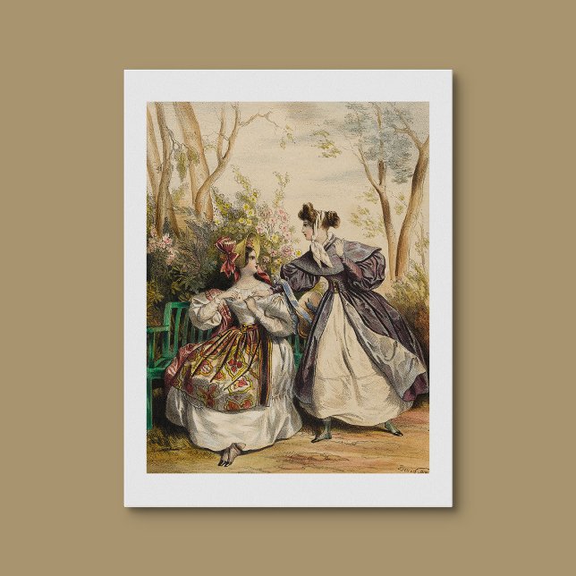 Viktorianische Ladys in Garden Conversation - Vint Poster (Von Creator hochgeladen)
