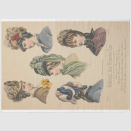 Viktorianische Ladys in Hats Paris Vintage Ad Seidenpapier