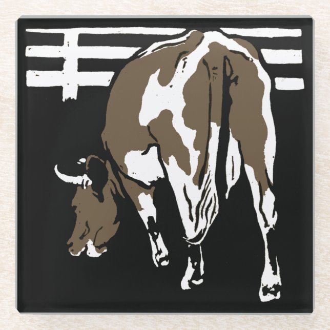 Viktorianische Landtiere Glasuntersetzer (Vorderseite)