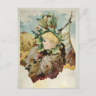 Viktorianische leaf Child Postcard  Postkarte