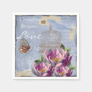 Viktorianische Liebe Gedanken Träume Butterfly Bir Serviette