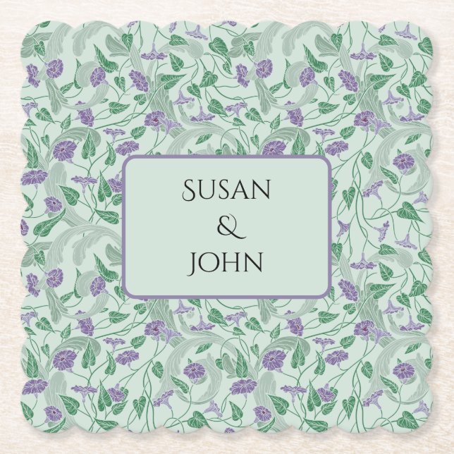 Viktorianische Lila Blume Ivy Dekorative Geblüht Untersetzer (Vorderseite)