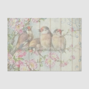 Viktorianische Lovebirds mit rosa Blume Seidenpapier