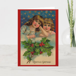 Viktorianische Mädchen Weihnachtsgrüße Karte