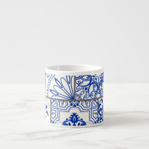 Viktorianische Majolika: Patchwork-Fliesenmuster. Espressotasse