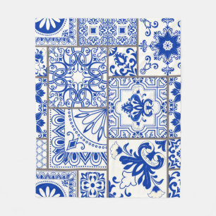 Viktorianische Majolika: Patchwork-Fliesenmuster. Fleecedecke