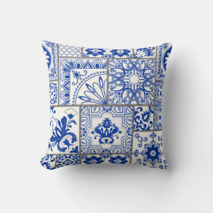 Viktorianische Majolika: Patchwork-Fliesenmuster. Kissen