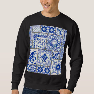 Viktorianische Majolika: Patchwork-Fliesenmuster. Sweatshirt