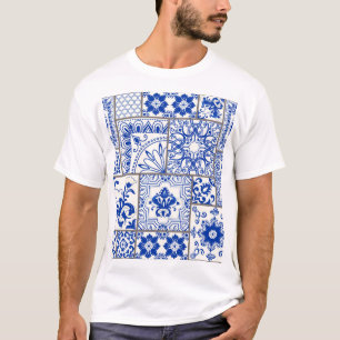 Viktorianische Majolika: Patchwork-Fliesenmuster. T-Shirt