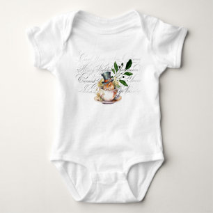 Viktorianische Maus in Teetasse Baby Strampler