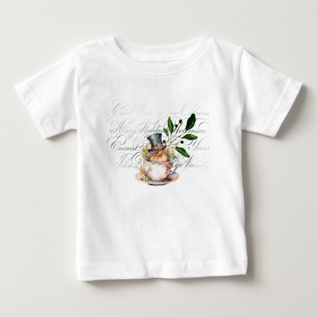 Viktorianische Maus in Teetasse Baby T-shirt (Vorderseite)