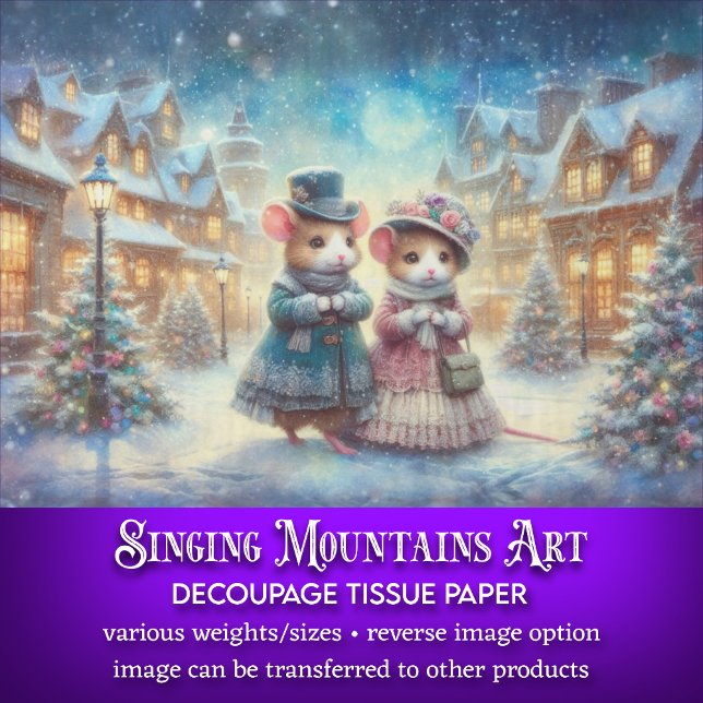 Viktorianische Mäuse im Winterdorf Seidenpapier (Von Creator hochgeladen)