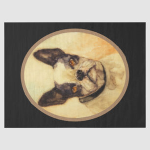 VIKTORIANISCHE MINIATURE HUND PORTRAITS Französisc Seidenpapier
