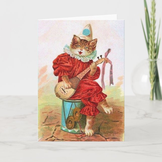 Viktorianische Minstrel Chat Note Card Karte (Vorderseite)