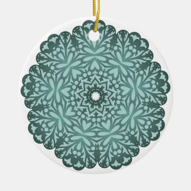 Viktorianische mit Filigran geschmückte Keramik Ornament (Vorne)