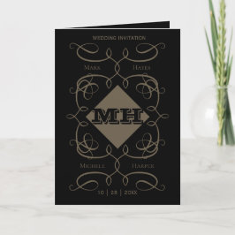 Viktorianische Mit Monogramm Hochzeitkarte Karte