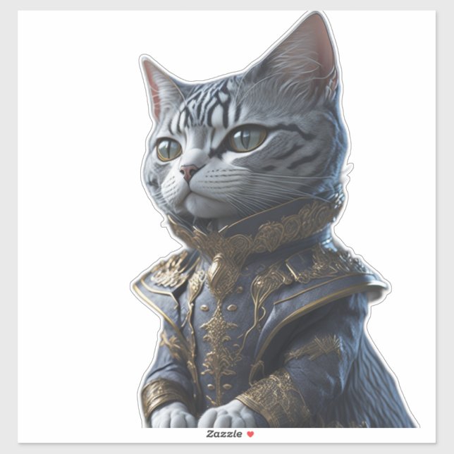 Viktorianische Mode-Katze Aufkleber (Blatt)