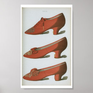 viktorianische Mode-Shoe-Plate aus dem 18. Jahrhun Poster