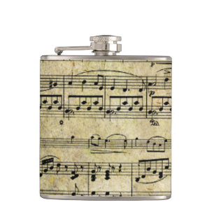 Viktorianische Musik-Blatt-Tapete Flachmann