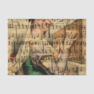 Viktorianische Musik-Blatt-Tapete Seidenpapier