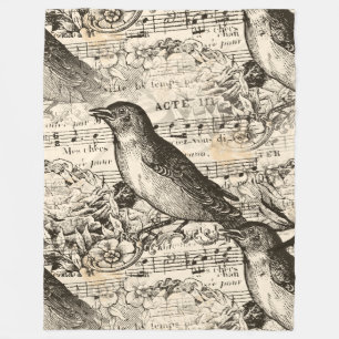 viktorianische Musikvögel Fleecedecke