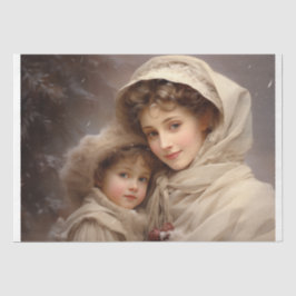 Viktorianische Mutter und Kind Seidenpapier