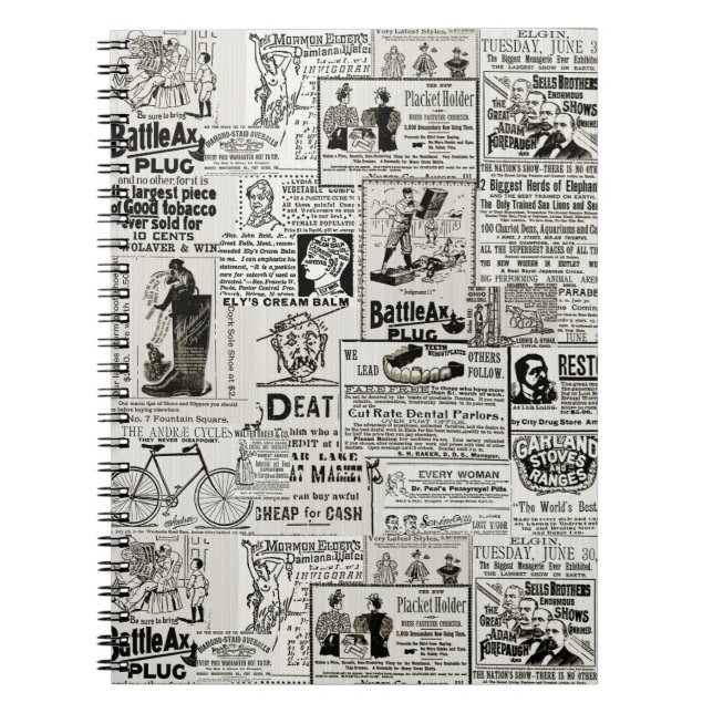 VIKTORIANISCHE NEWSPAPER-ADS FUNNY AMUSING 1890ER NOTIZBLOCK (Vorderseite)