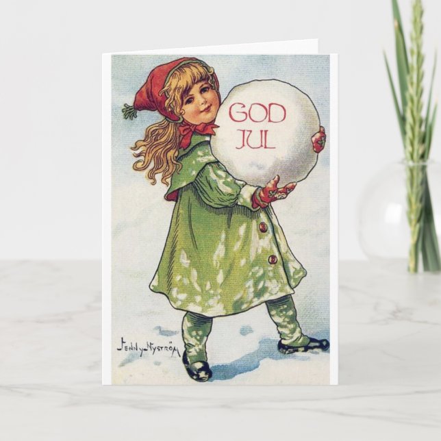 Viktorianische norwegische/dänische feiertagskarte (Vorderseite)