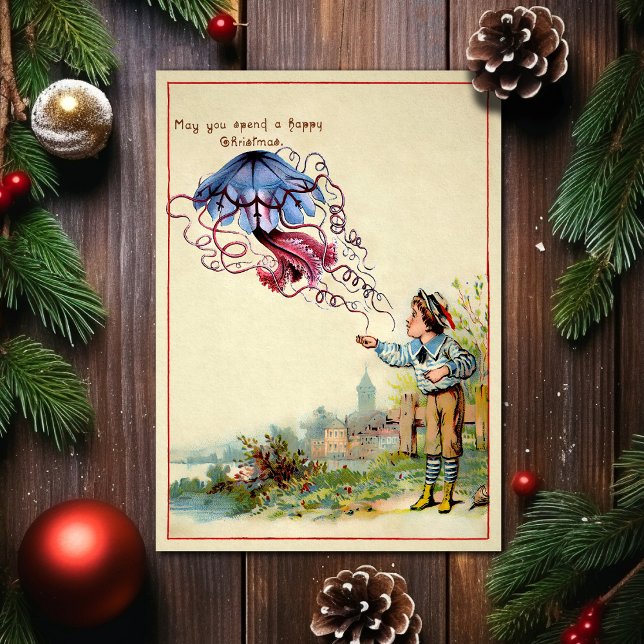 Viktorianische Odd Jellyfish Weihnachtskarte Feiertagskarte (Von Creator hochgeladen)