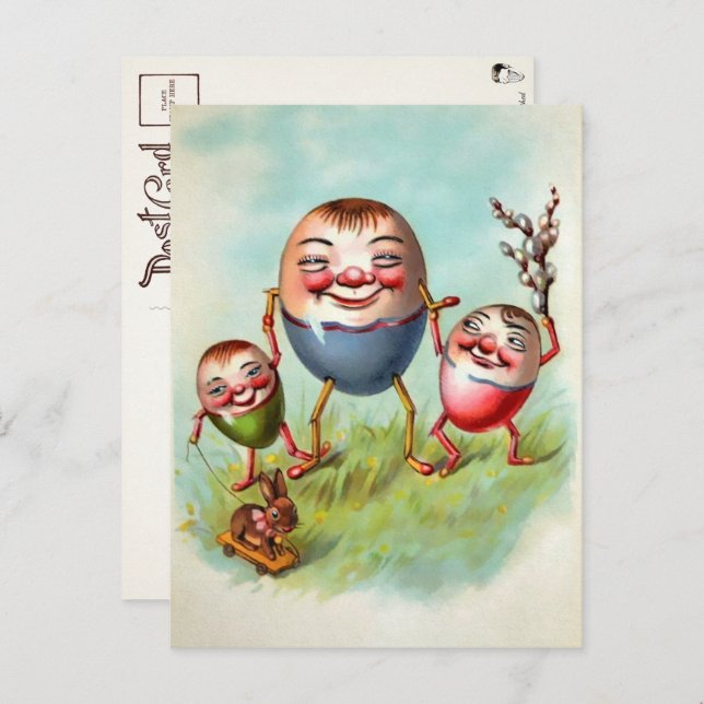 Viktorianische Ostereier-Familie Postkarte (Vorne/Hinten)