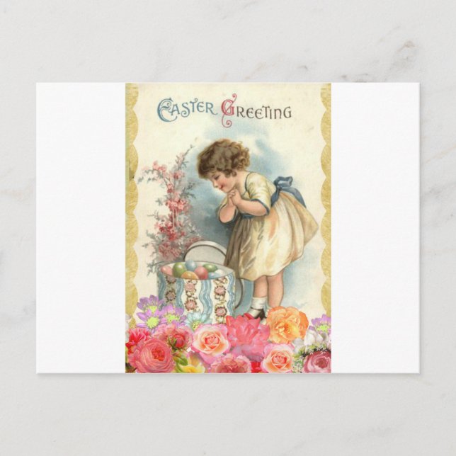 viktorianische Ostereier Feiertagspostkarte (Vorderseite)