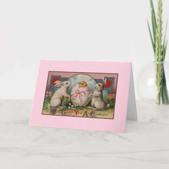 Viktorianische Osterkarte Feiertagskarte (Vorderseite)