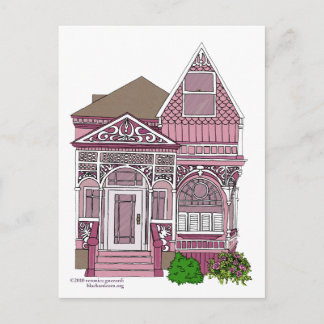 Viktorianische "Painted Lady" - rosa Postkarte