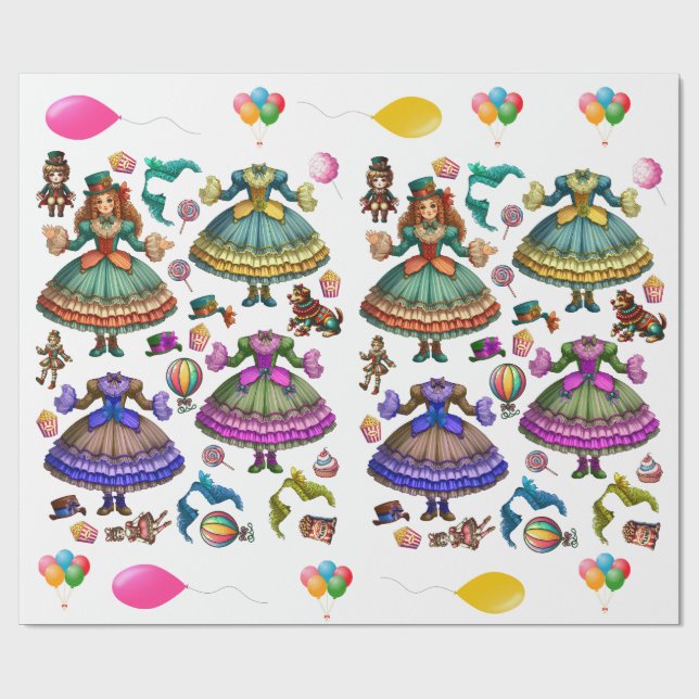 Viktorianische Papierpuppe für Circus und Kleider Geschenkpapier (Flach)