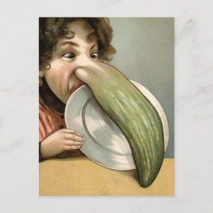 Viktorianische Pickle-Nose-Frauen-Postkarte Postkarte