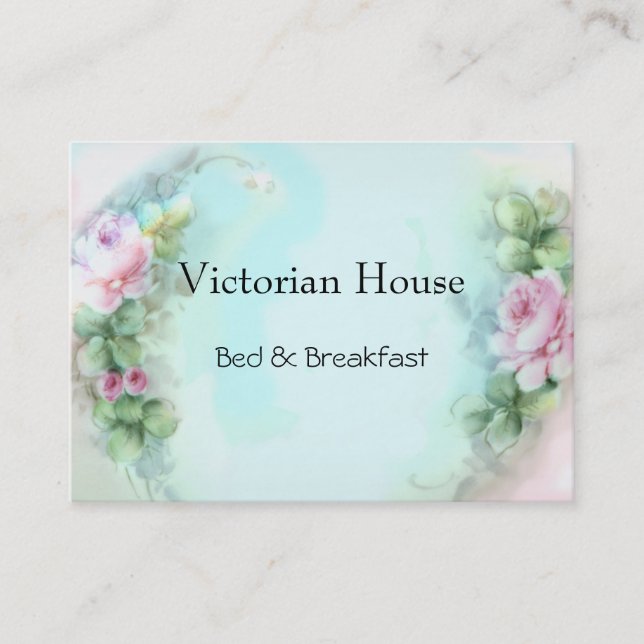 Viktorianische Pink Roses Business Cards Visitenkarte (Vorderseite)