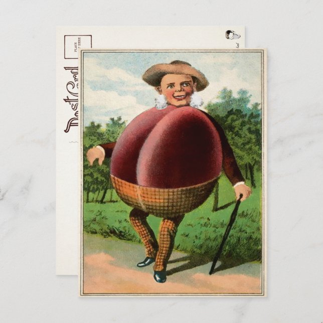 Viktorianische Plum Man Postkarte (Vorne/Hinten)