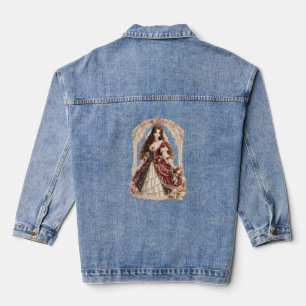 Viktorianische Prinzessin Rot&Weiß Jeansjacke