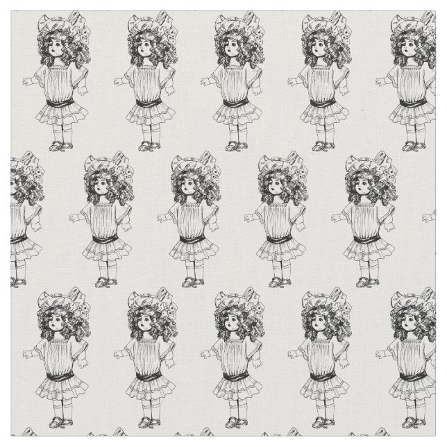 Viktorianische Puppe Stoff (Nahaufnahme)