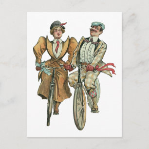 Viktorianische Radfahrer - Vintage Illustration Postkarte