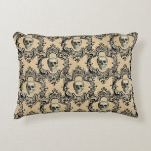 Viktorianische Rahmenskullen Gothic Skelett Dekokissen