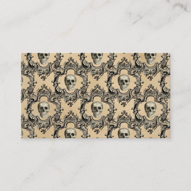 Viktorianische Rahmenskullen Gothic Skelett Visitenkarte (Vorderseite)