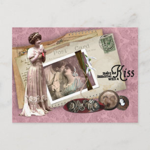 Viktorianische Romantische Liebe Postkarte