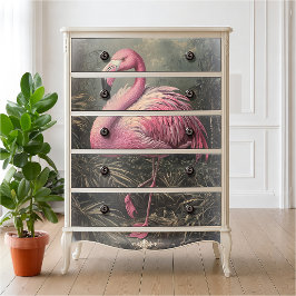 Viktorianische rosa Flamingo Vintage Illustration Seidenpapier