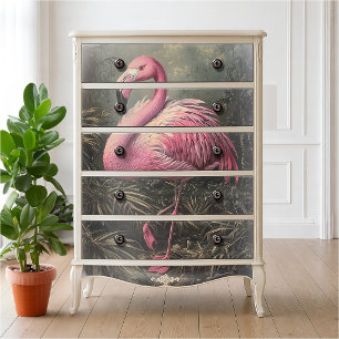 Viktorianische Rosa Flamingo Vintage-Illustration Seidenpapier